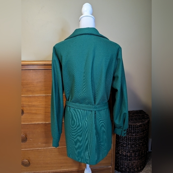 Vintage M'Lady Striped Poly Belted Holiday Lounge Smoking Jacket  - Blokecore - Picture 6 of 13